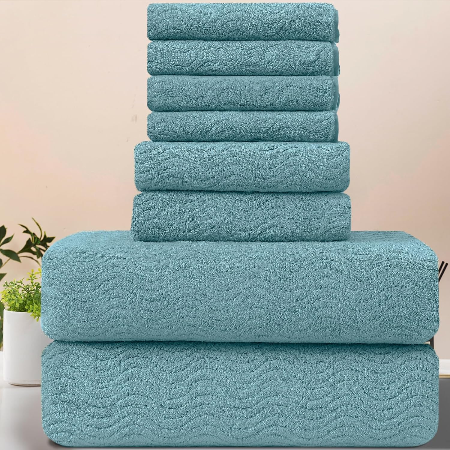 Ultra Soft Bath Towels Set of 8, Bathroom Towel Quick Dry,2