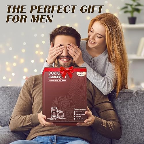 Miniatura 7 de Kit de ahumador de whisky con barril de madera carbonizada (patente pendiente)  Ahumador de cóctel con antorcha y 6 virutas de madera de primera