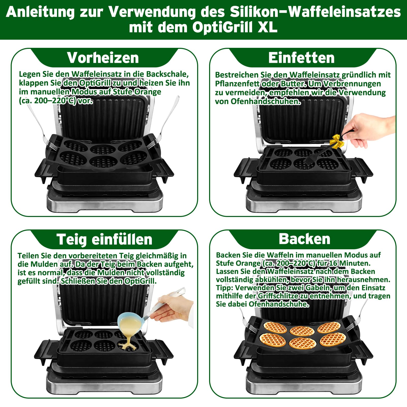 Plaques à gaufres Tefal OptiGrill XL, 4 en 1, Elite, Plus+, gaufrier belge, insert gaufré, pinceau silicone