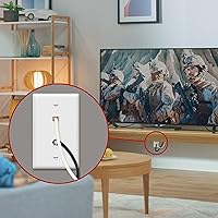 Vista 4 de Conector de tipo F para teléfono y CATV, más conectores hembra RJ11 con placas para pared, Blanco, 1