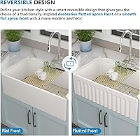 Vista 14 de 36 Farm Sink White - Fulorni 36"x20" Farmhouse Kitchen Sink Flat Apron Front White Ceramic Porcelain Fireclay Deep Single Bowl Farmer Kitchen Sink