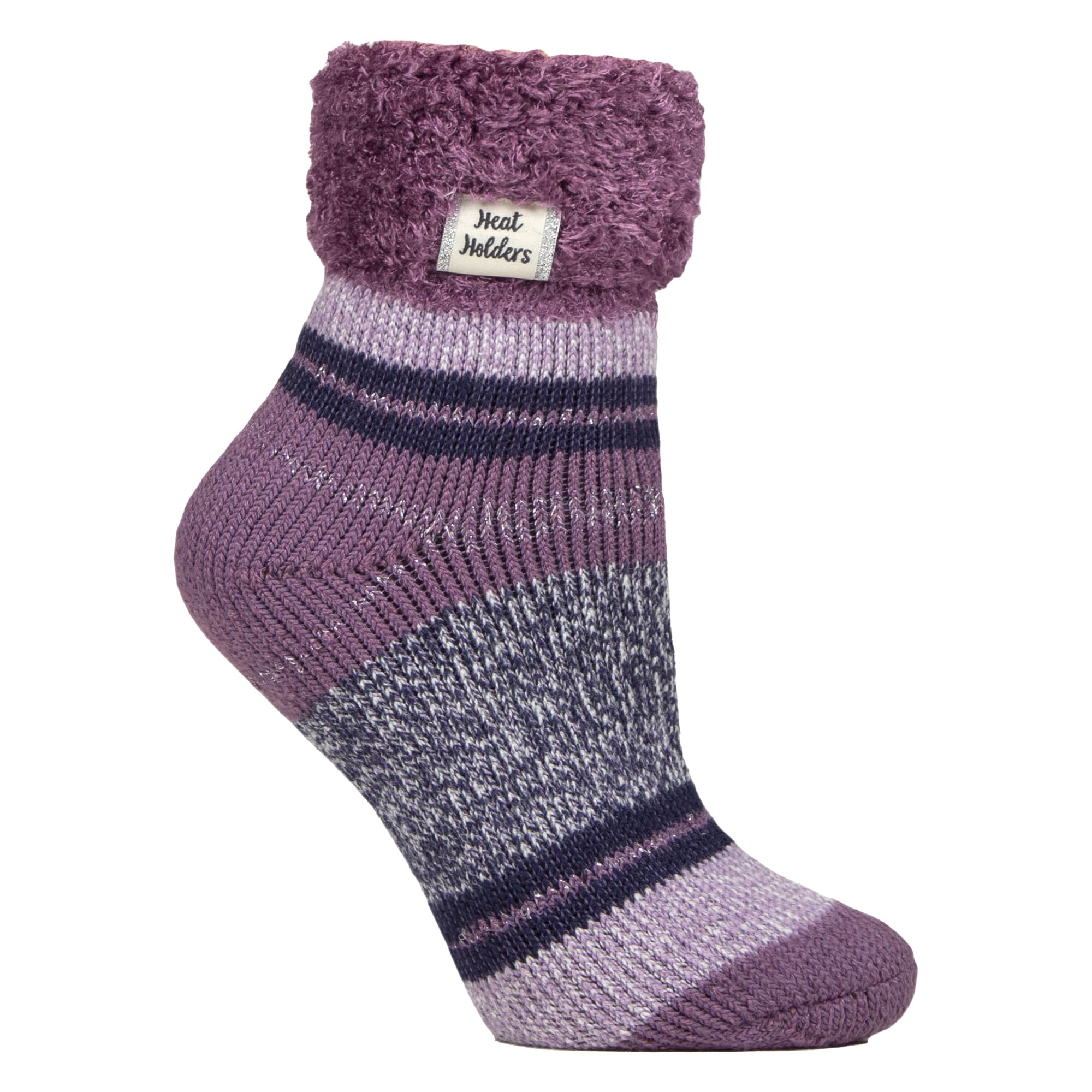Ladies Stripe Lounge Socks With Lure -