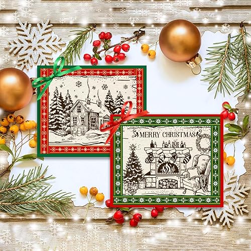 Miniatura 8 de Juego de troqueles y sellos de Feliz Navidad, plantilla de pared para árbol de Navidad, troqueles de corte de Feliz Año Nuevo, sello transparente