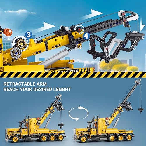 Miniatura 4 de Mould King 17011 - Juego de juguetes de construcción de camión de remolque resistente, tecnología MOC, remolques de carretera, juguetes de regalo