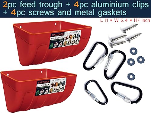 Miniatura 2 de Comedero de pollo, comedero de cabra  Paquete de 2, 5.5 cuartos de galón, para cabras, pollos, patos, ovejas, lechones, ciervos, gansos, pavos,