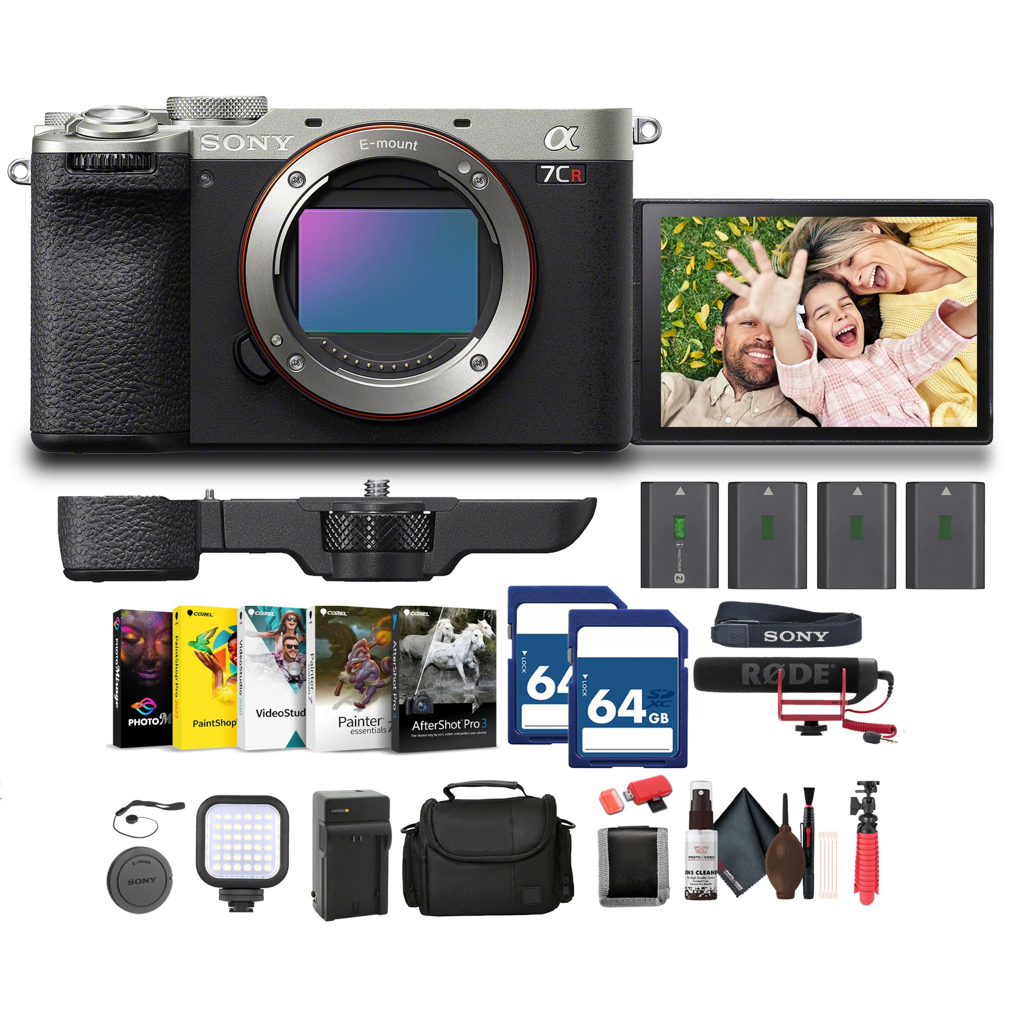 Sony Alpha A7CR Compact Mirrorless Camera & Microphone (Silver) Bundle