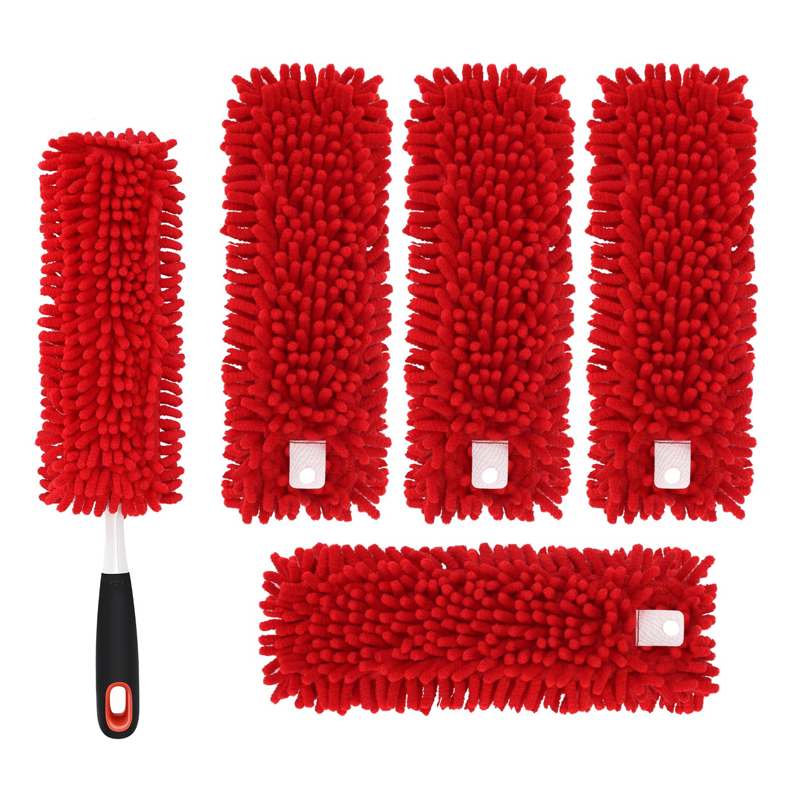 Recambios de plumero de microfibra reutilizables compatibles con OXO y MR.SIGA Duster, repuesto lavable para OXO Good Grips, plumero extensible para limpieza, paquete de 4 (mango no incluido)
