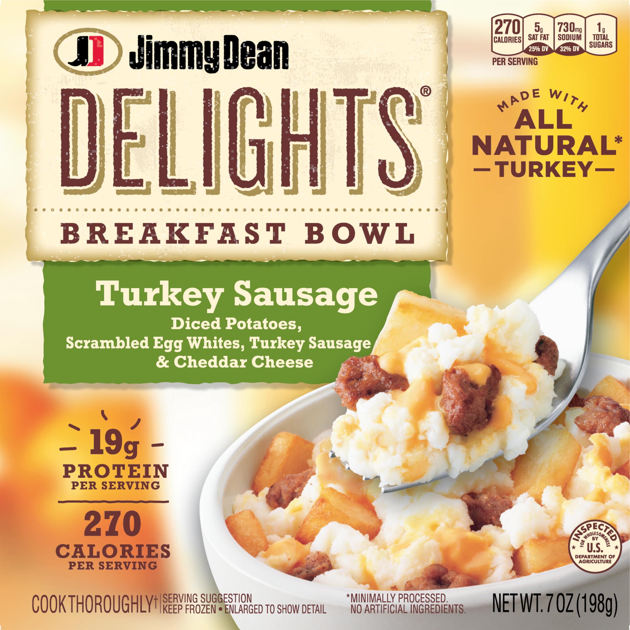 Jimmy Dean Delights Turkey Sausage Breakfast Bowl Single Serve Frozen — view 4