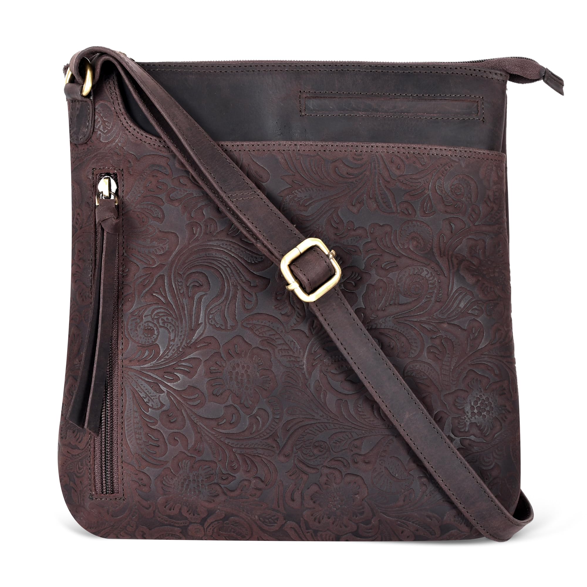 Leather Crossbody Bags for Women - Ladies Sling Handbags - Medium Cross body Purses Handbags - Purses For Women