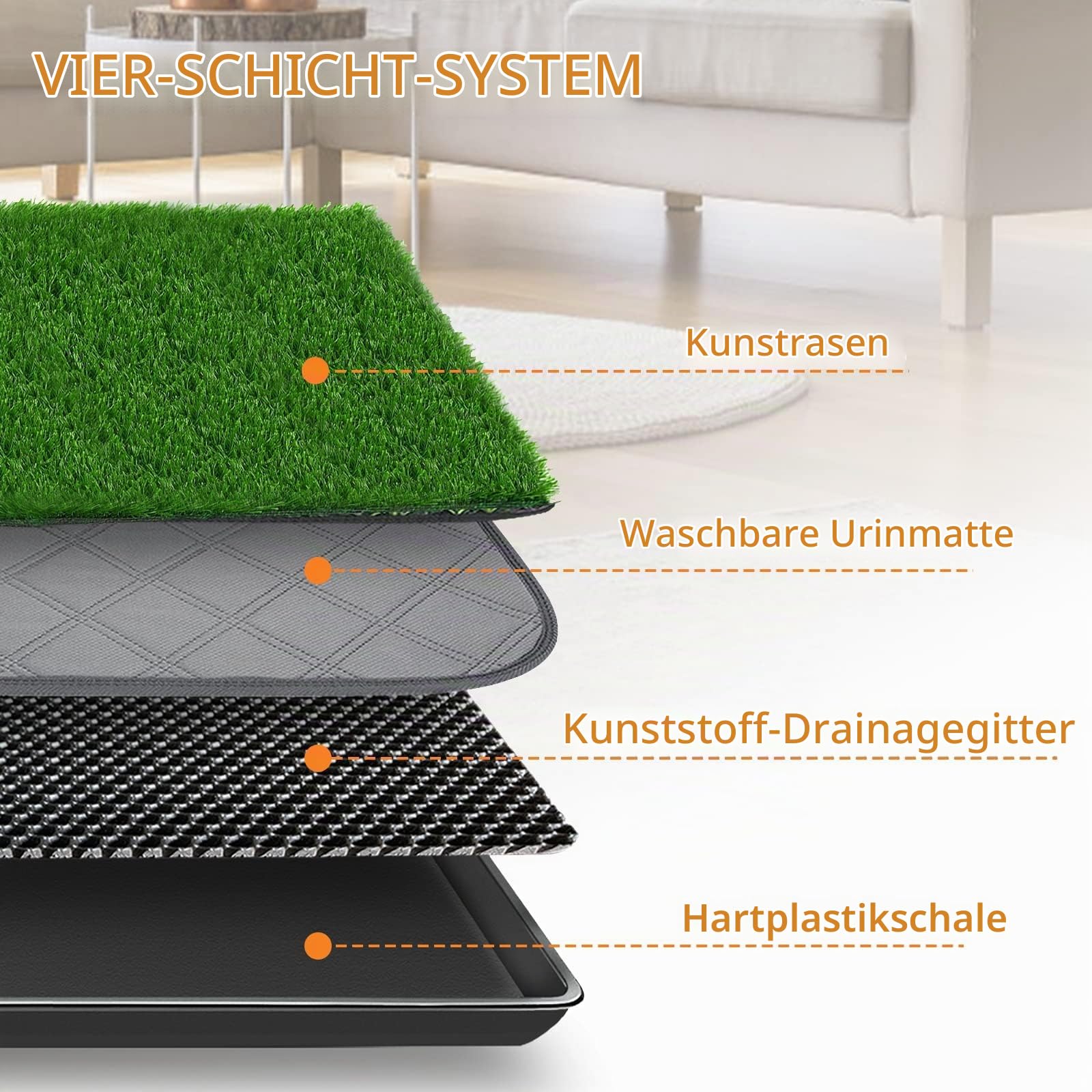 50X60 cm Hundetoilette Wohnung hundetoilette hundeklo für zuhause Kunstrasen Hundetoilette Hundetoilette für Kleine Hunde Welpenklo Haustiertoilette Trainingsunterlage für Kleine Tier WC