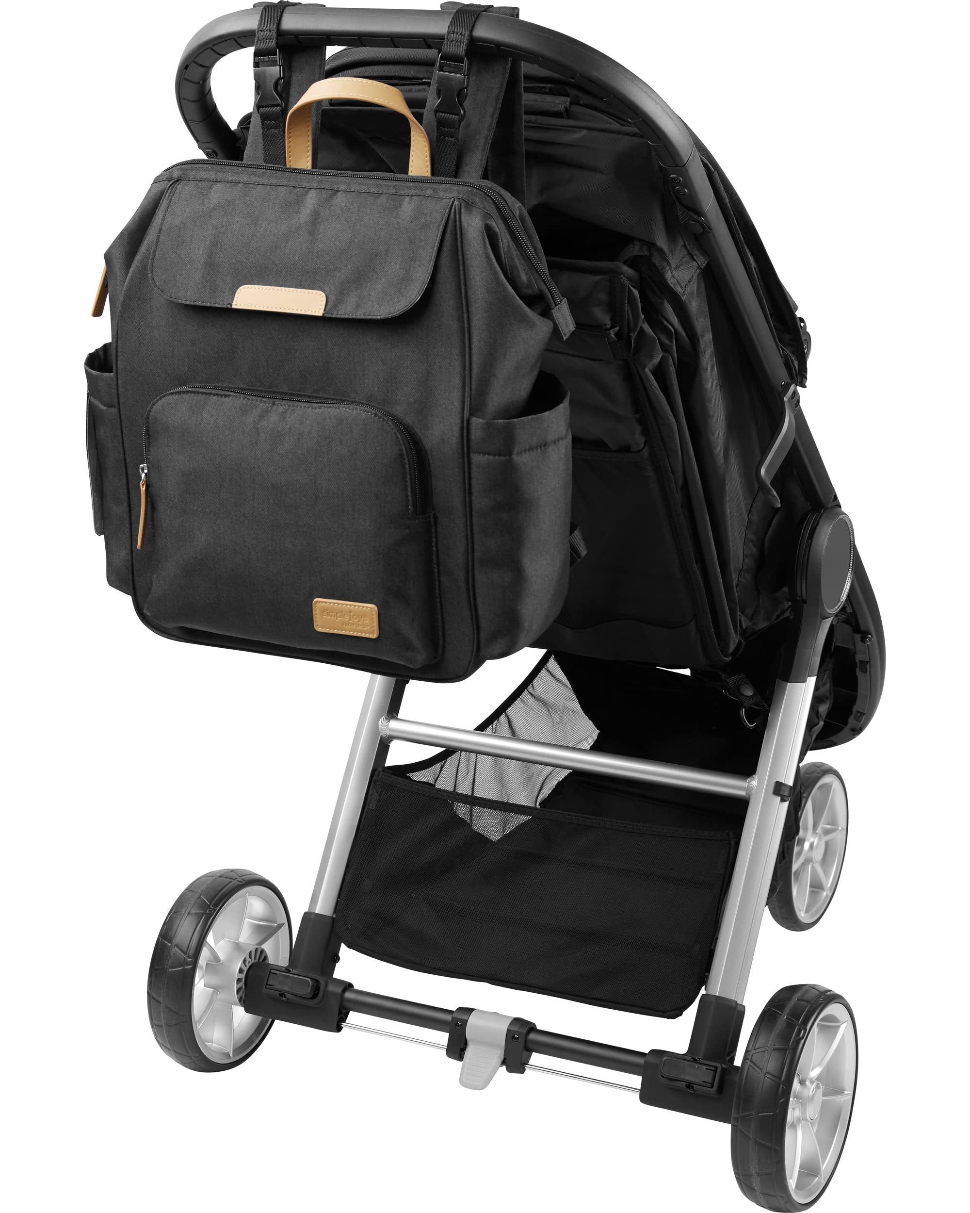 Simple Joys by Carter's Kid's Everyday Diaper Backpack Accessory, Black, One Size : Baby