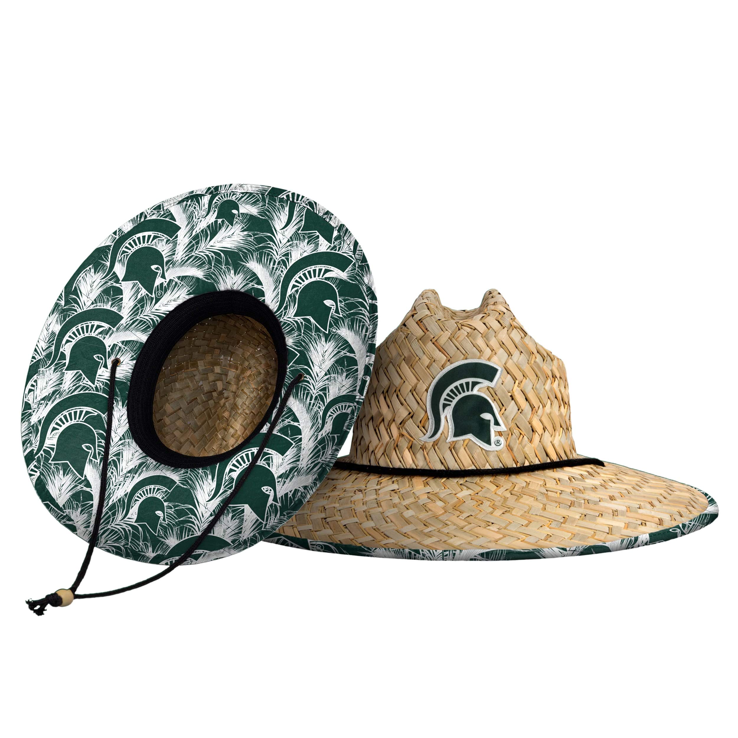 FOCO Men's NCAA College Team Logo Floral Straw Sun Hat