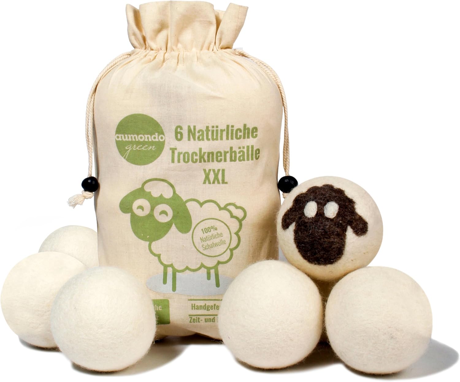 Dryer Balls for Tumble Dryers6 XXL Extra Large Felt Balls