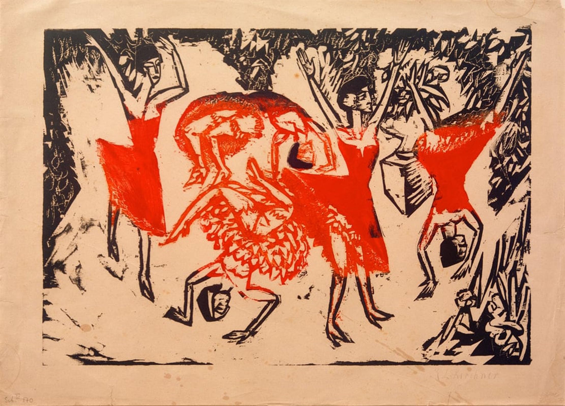 POSTERIIk Famous Animal Posters Vintage Picture Overflowing Acrobatic Dancers by Ernst Ludwig Kirchner Modern Wall Decor for Home Decor 60x90cm