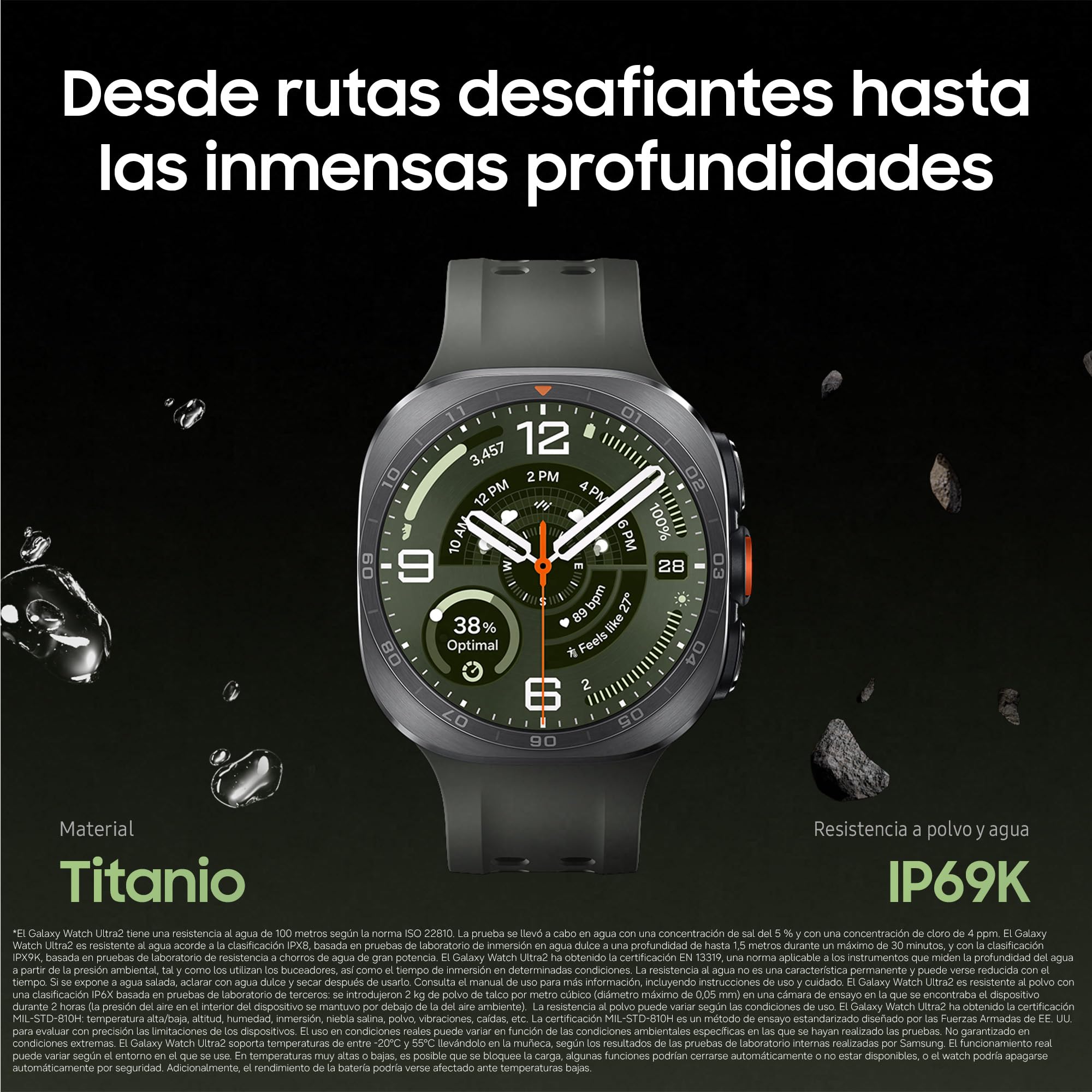 Samsung Galaxy Watch Ultra2, 47mm, LTE, Gris Titanio (Versión Española) | Reloj Deportivo para Trail Running, Buceo, Ciclismo, Monitoreo de Salud, Batería 800 mAh, Diseño de Lujo, Garantía 3 + 1 Año
