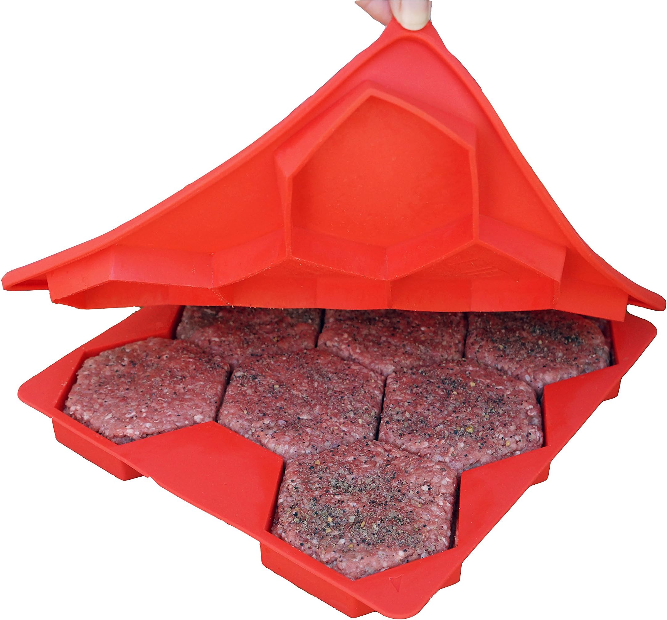 Shape+Store Burger Master 8-in-1 Innovative Burger Press, 8-Patty, Red