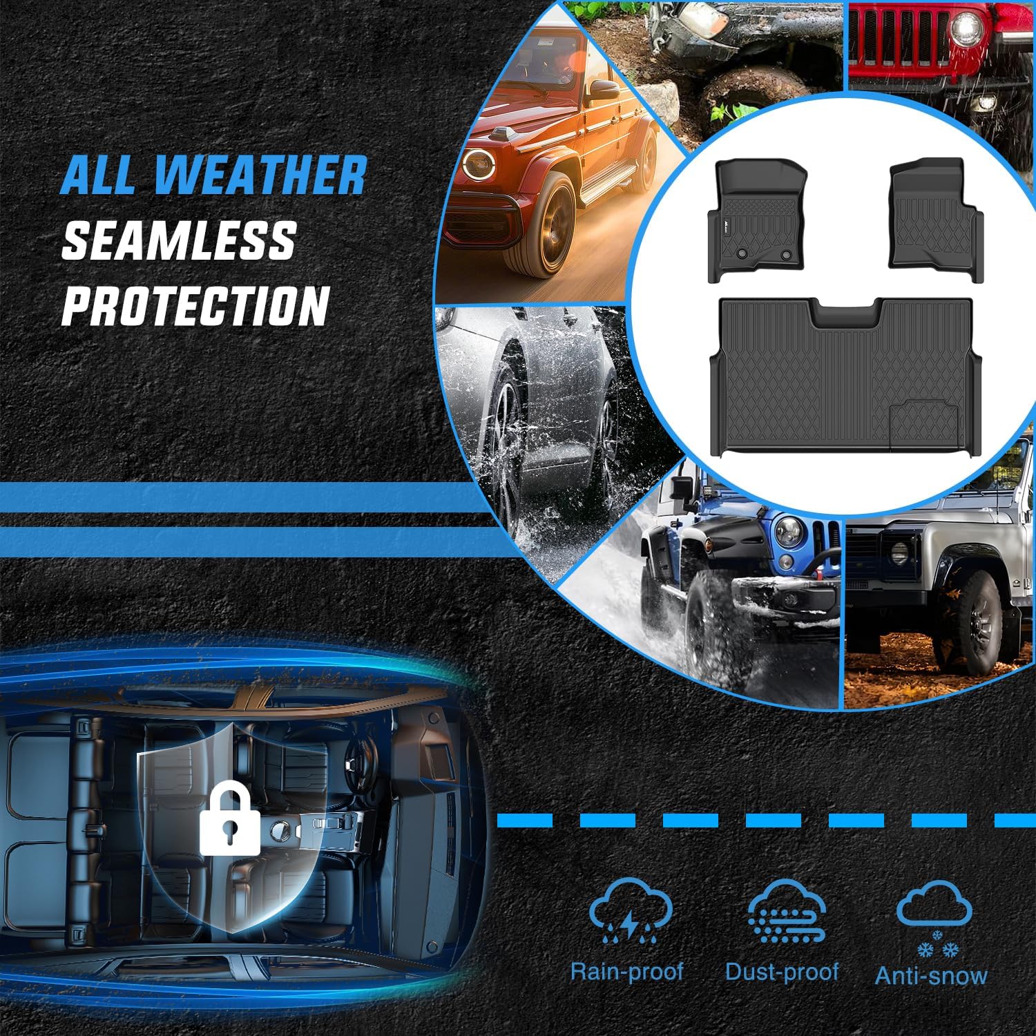 Nilight TPE Floor Mats for Ford F150 F-150 SuperCrew Crew Cab Bucket Seat 2010 2011 2012 2013 2014, All Weather Custom Fit Heavy Duty Floor Liners - Image 5