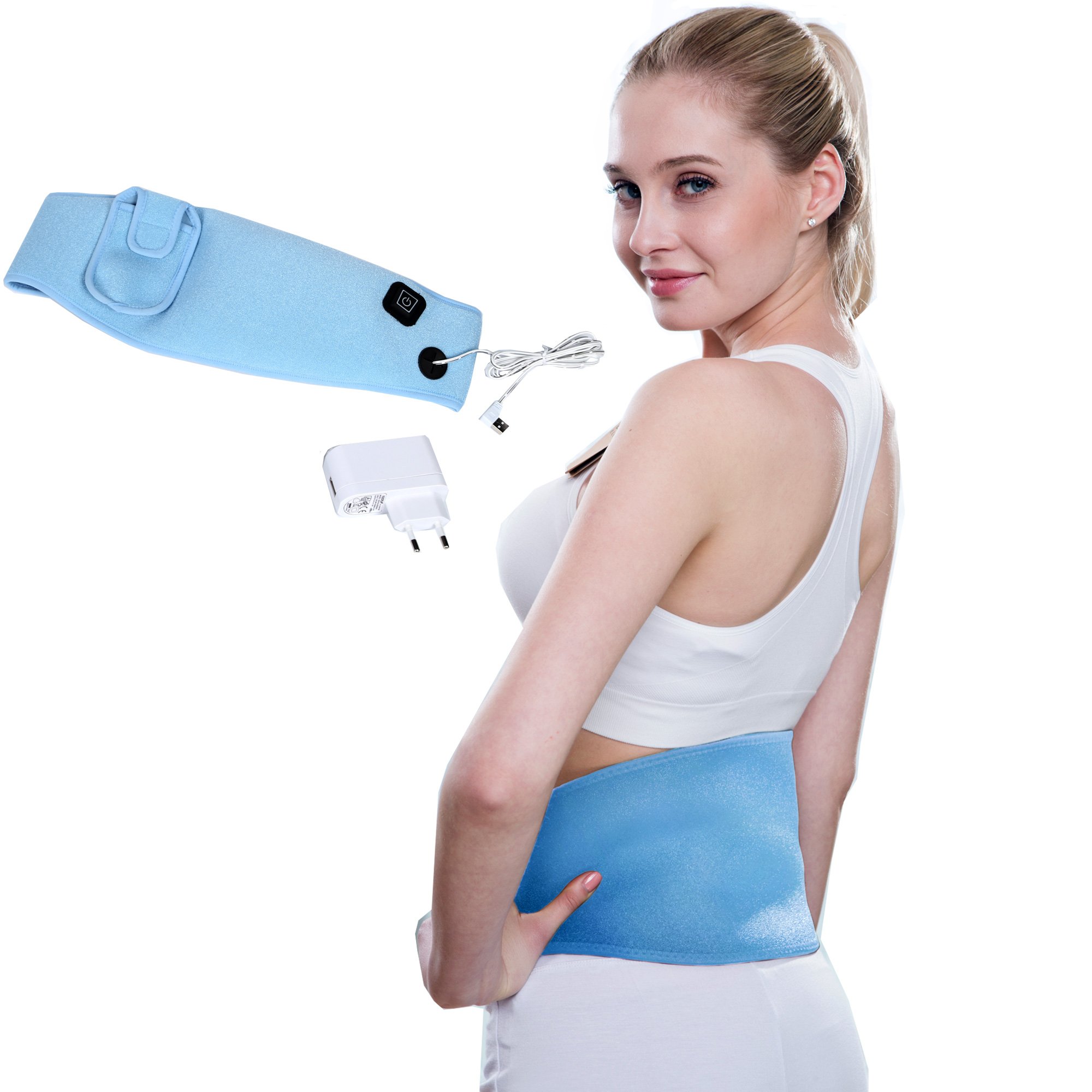 Syntrox Wärmegürtel für Nieren mit USB Douglas | Nierenwärmer | Bauchgürtel, verschiedene Temperaturstufen, 110 Watt, Wärmebehandlung, Schmerztherapie, Heizkissen