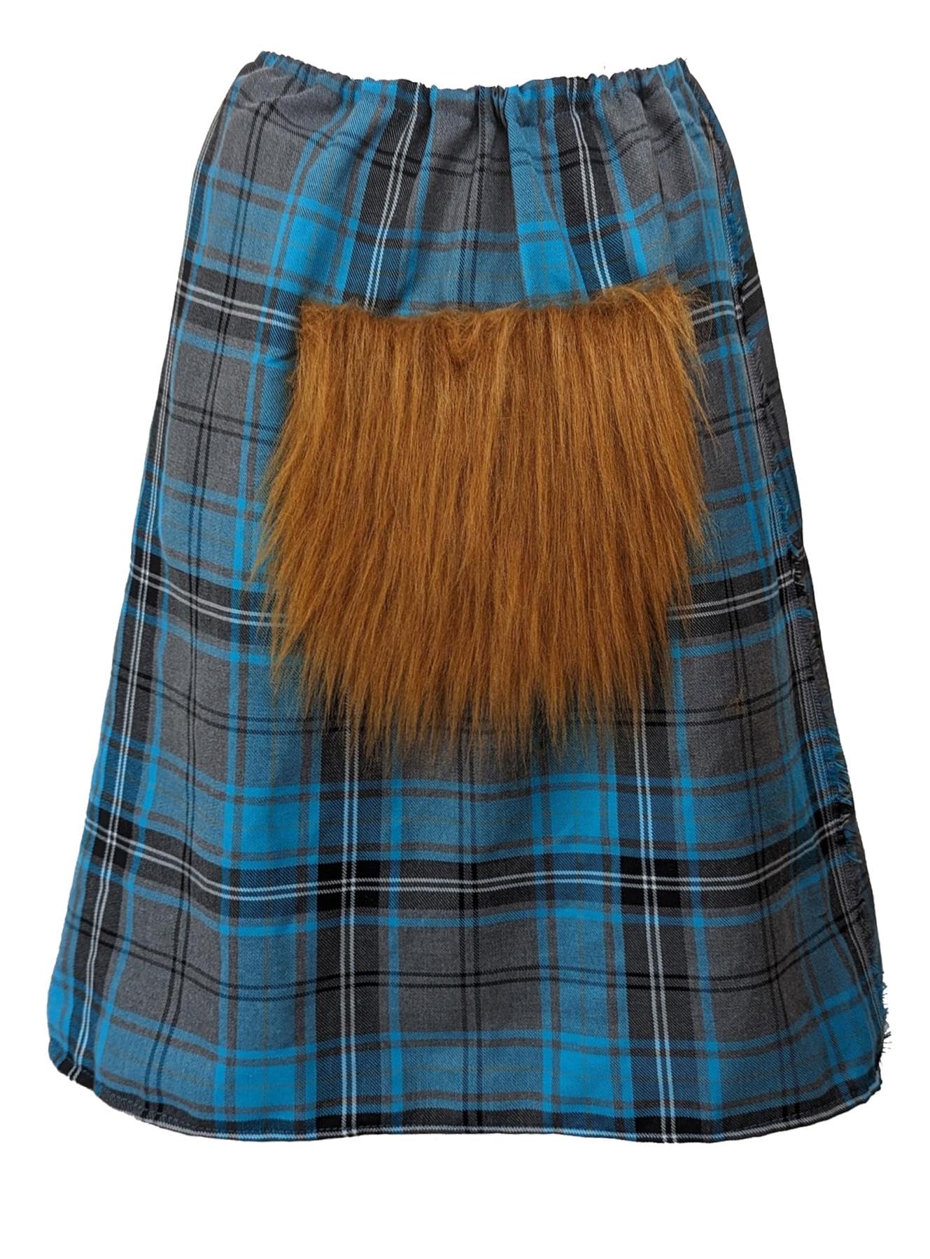 The Dragons Den Adults Balmoral Scottish Tartan Kilt & Sporran Highland Games Burns Night Fancy Dress [S-M]