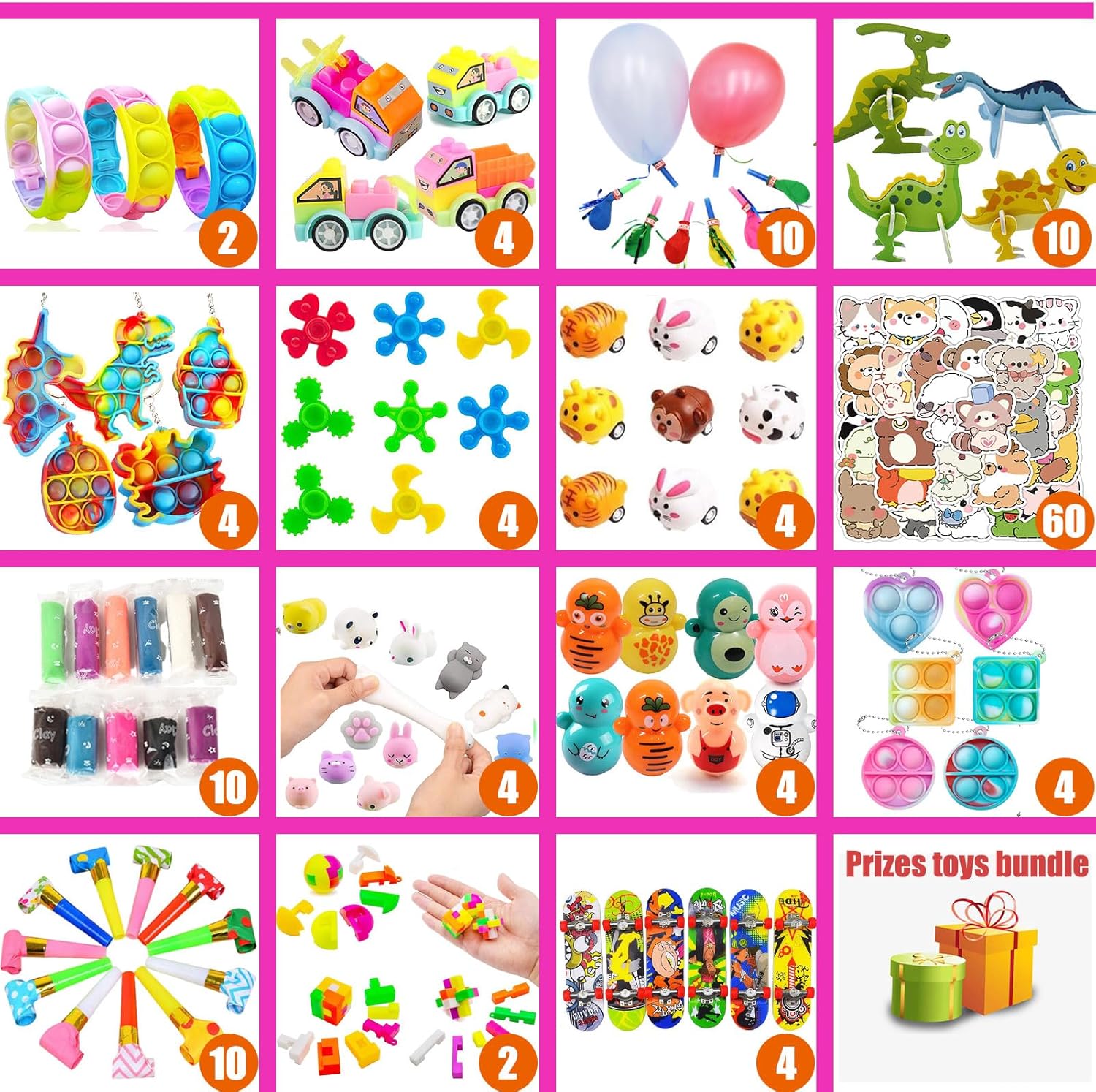 136 Pcs Pop Kids Party Favors Toys Bulk,5-in-1 Classroom Prize Box for 4-10 Ages Boys Girls,Carnival Treasure Box Stuffers Fidget Pop Its,Arts & Educational Toys Goody Bag Fillers,Pinata Stuffers image 7 of 7 B0DYDP6V37