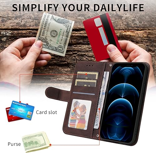 Miniatura 4 de Ysnzaq Funda retro de cuero de poliuretano termoplástico con ranura magnética para tarjetero para Xiaomi Redmi Note 11 Pro 5G Redmi Note 11 Pro + 5G