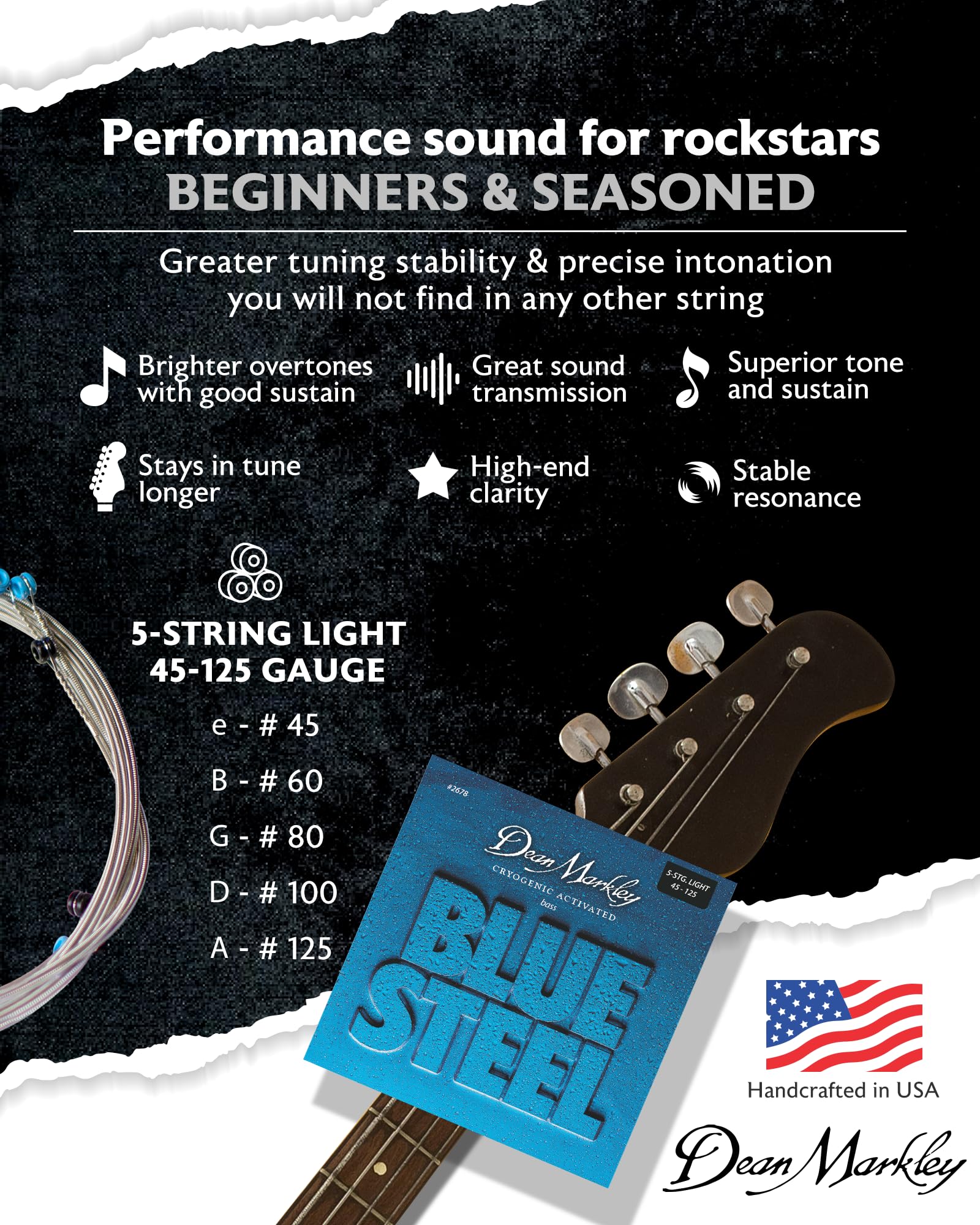 Amazon.com: Dean Markley Electric Bass Guitar Strings 2678