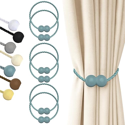 Miniatura 56 de Hion Alzapaños magnéticos para cortina, 2 piezas, abrazaderas de cortina, hebillas, soportes de ganchos para el hogar, al aire libre, dormitorio