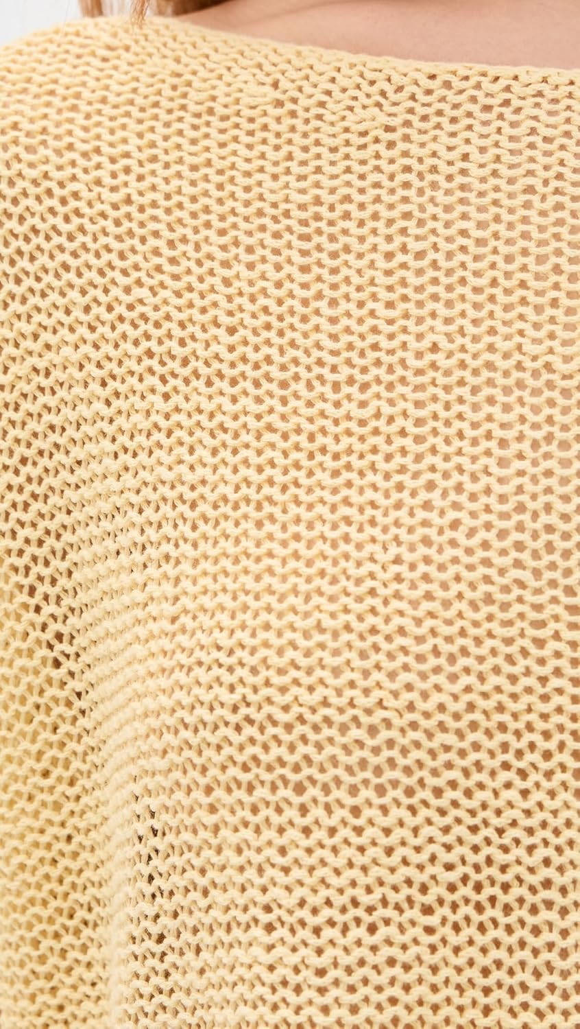 Enza Costa Women's Linen Open Knit Bateau Sweater