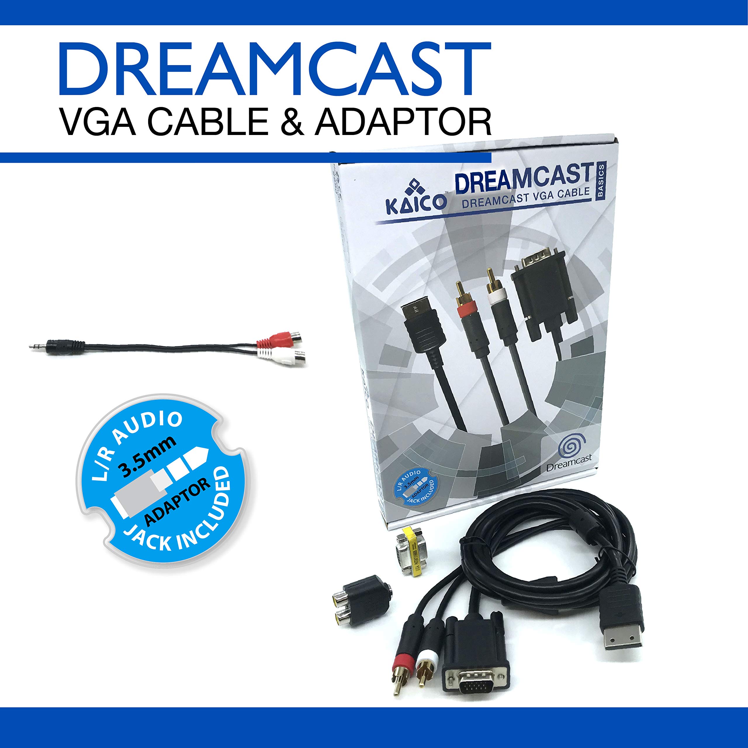 SEGA Dreamcast DC VGA Cable de alta definición Adaptador de sonido RCA HD PAL/NTSC - Una forma asequible de obtener la mejor visualización de tu Dreamcast. Permite la visualización de vídeo HD