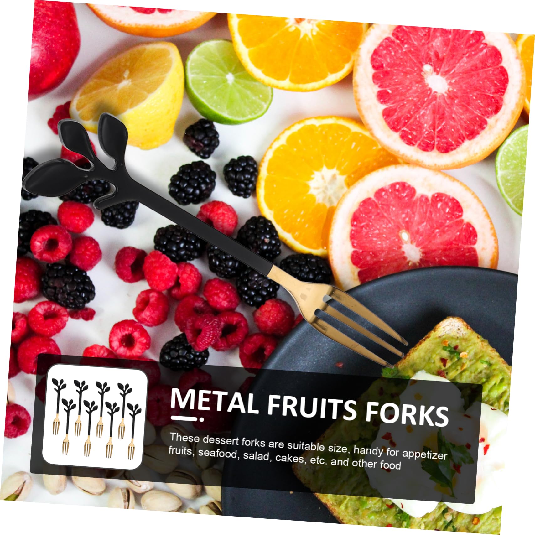 CIYODO 8pcs Stainless Steel Fruit Fork Appetizer Leaf Fork Buffet Forks Delicate Fruits Forks Kitchen Forks Buffet Serving Utensils Household Appetizer Forks Cake Forks Cake Tasting Forks