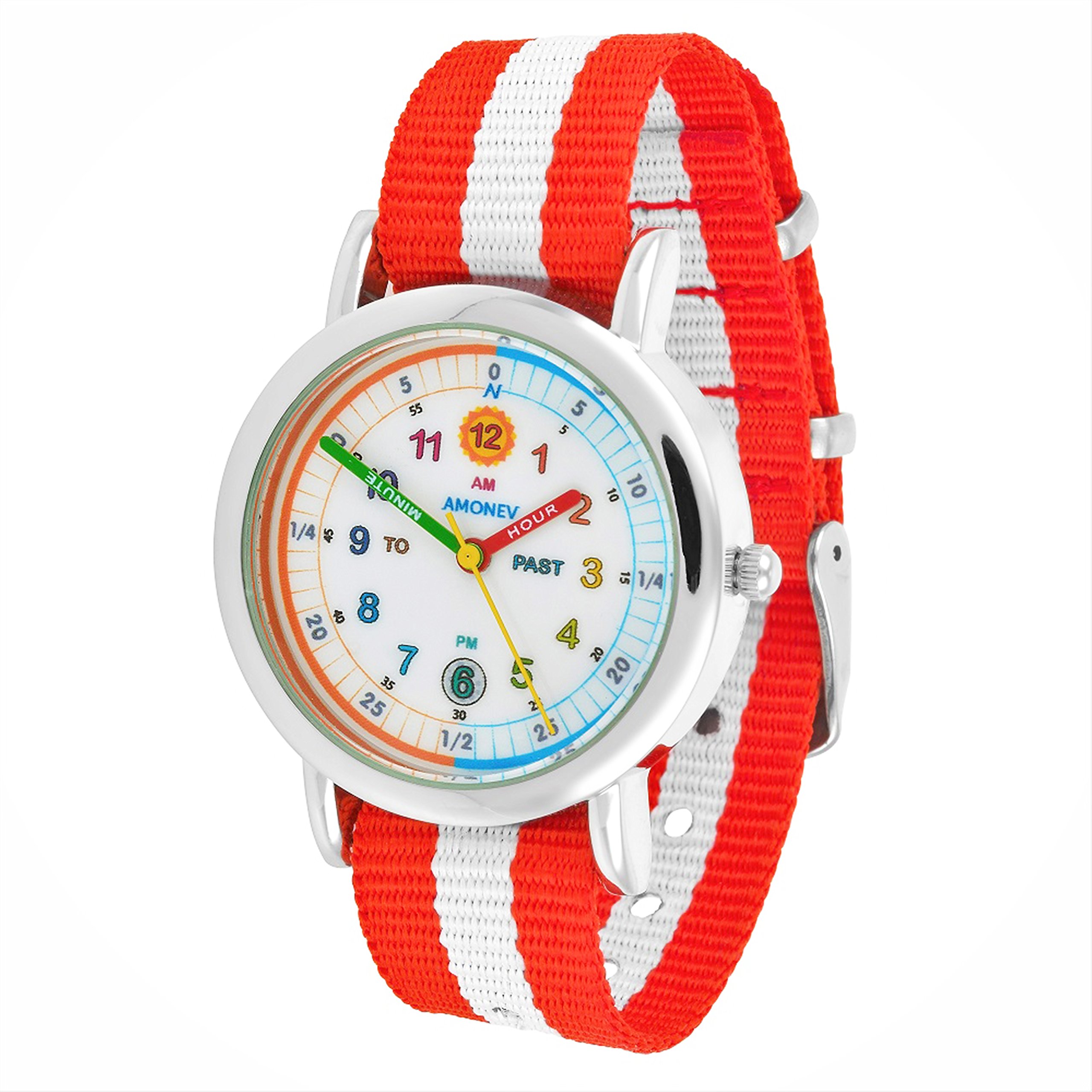 Buy Amonev Time Teacher Watch its Blue and White Strap Colorful Easy to