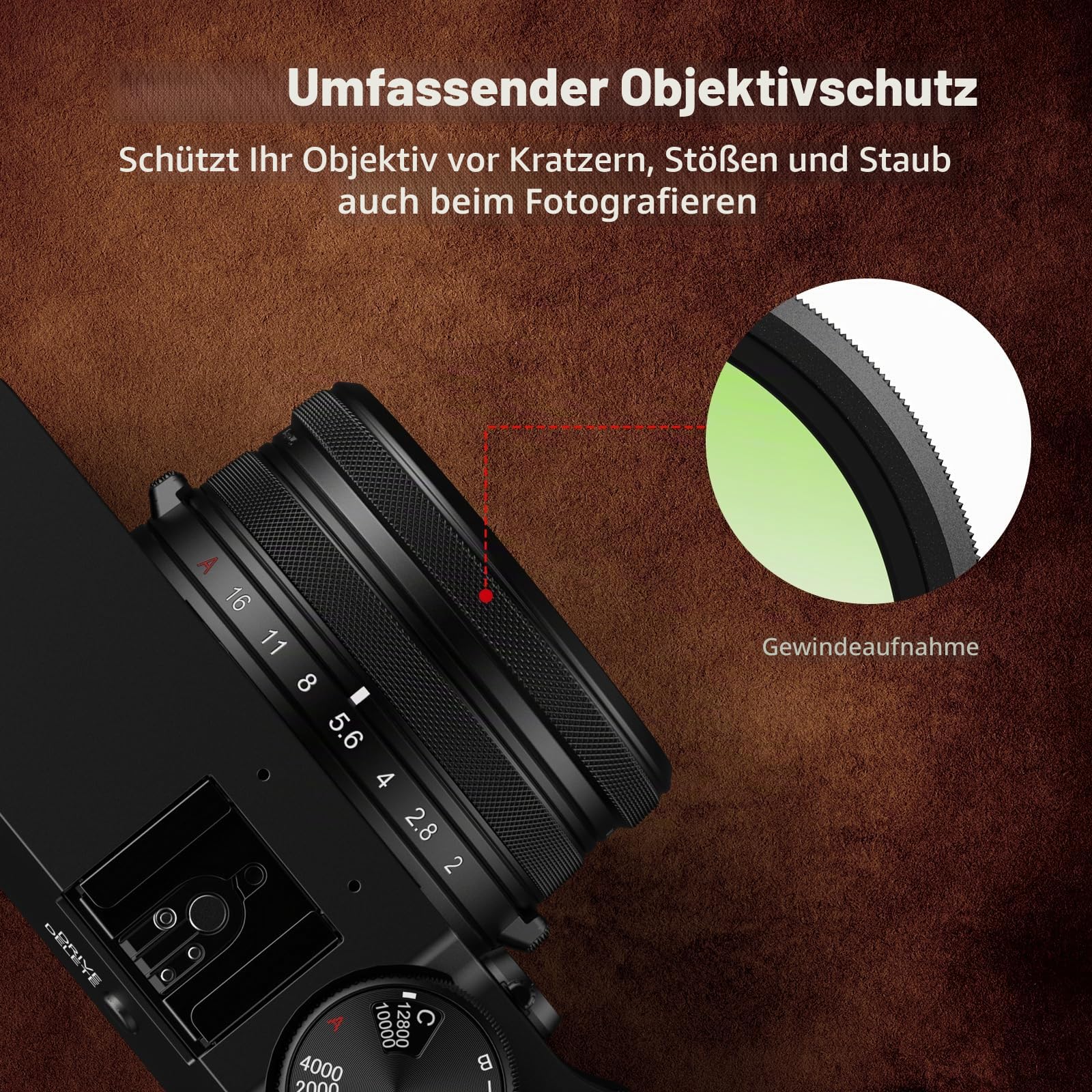 SMALLRIG UV-Filter für FUJIFILM X100VI / X100V, 99% Lichtdurchlässigkeit, optische Glaslinse, wasserdicht und Kratzfest, Leichter Aluminiumrahmen, Objektivschutzfilter, Reinigungstuch (Schwarz)-5852