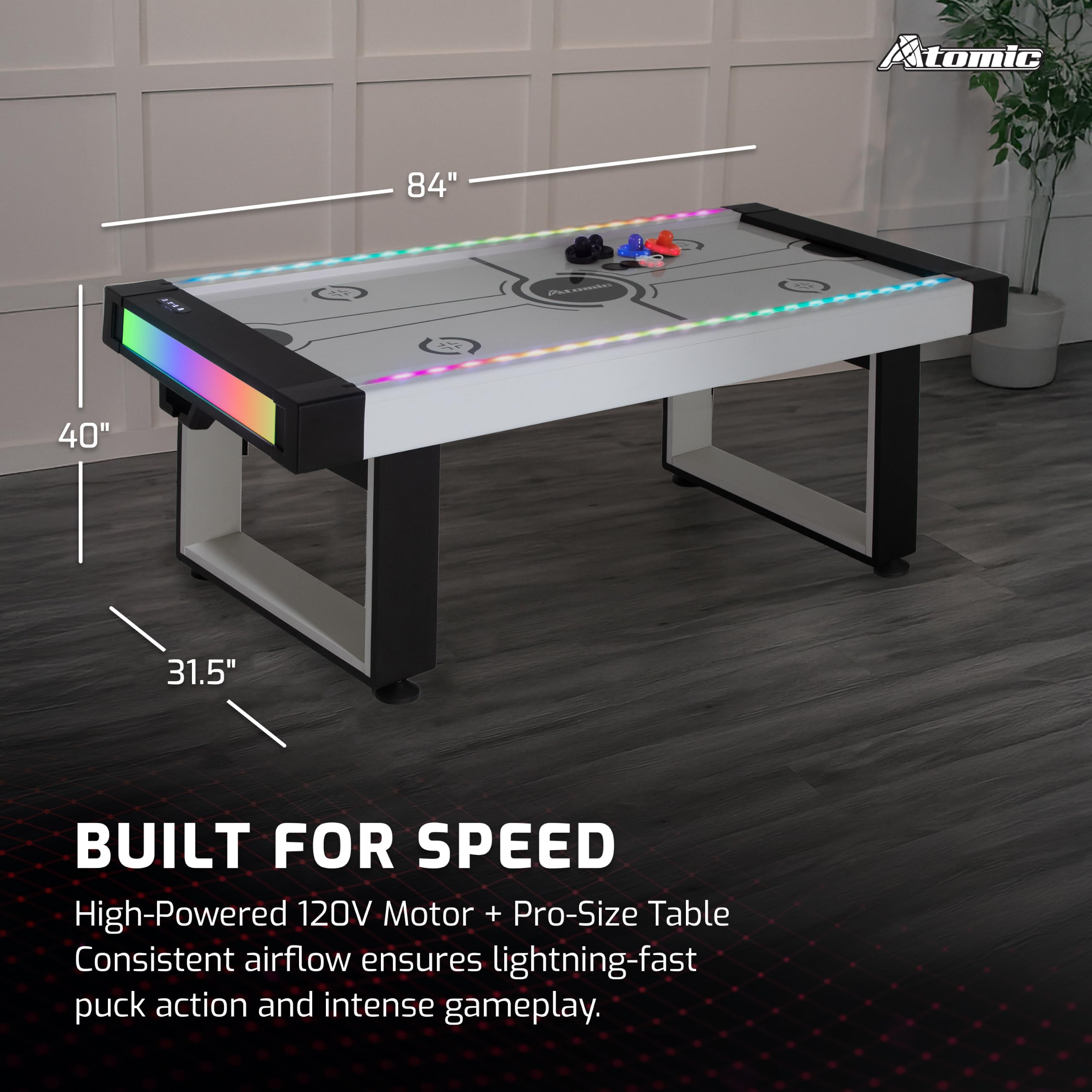 Amazon.com : Atomic Vibe 84” Air Hockey Table – Full-Size Arcade