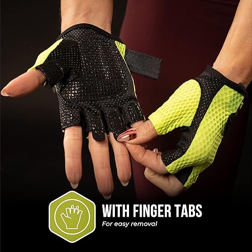 Miniatura 7 de Contraband Pink Label 5307 Guantes de entrenamiento de diseñador para mujer | Tela de malla de diamante de bajo sudor con palma de silicona