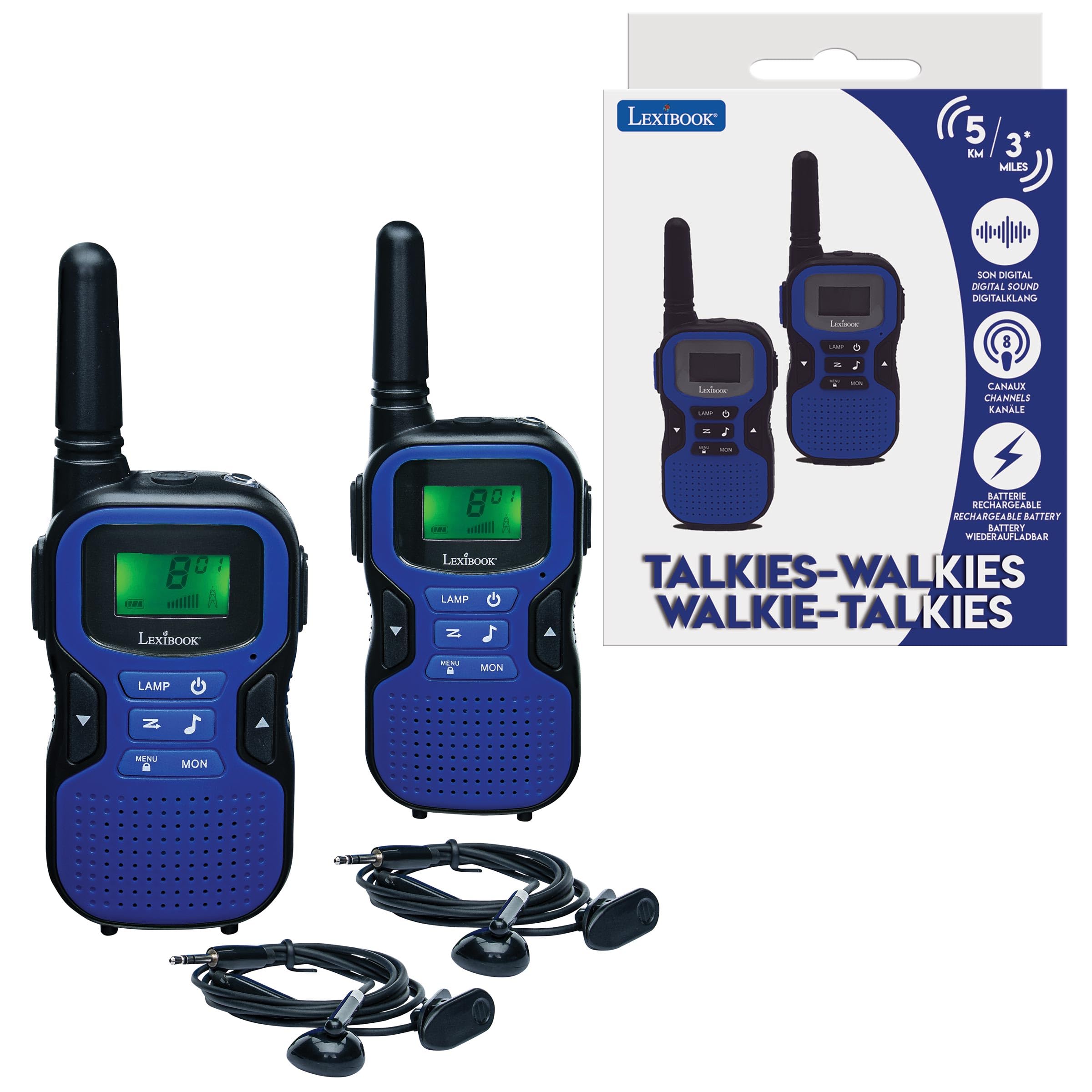 LEXIBOOK, Walkie-Talkies up to 5km, Blue Black, TW60LXB
