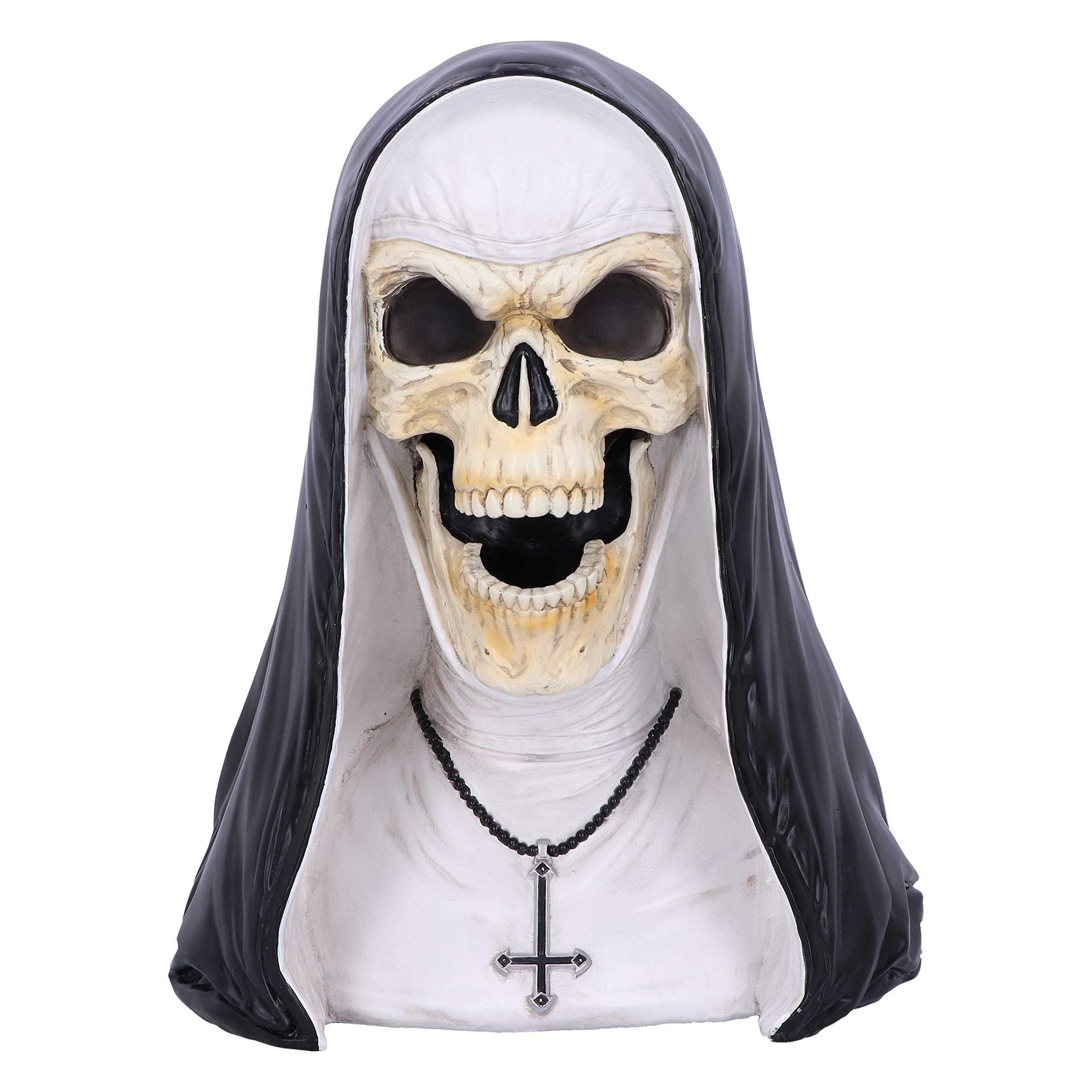 Nemesis Now James Ryman Sister Mortis 29cm Skeleton Nun Horror Bust Figurine, Black