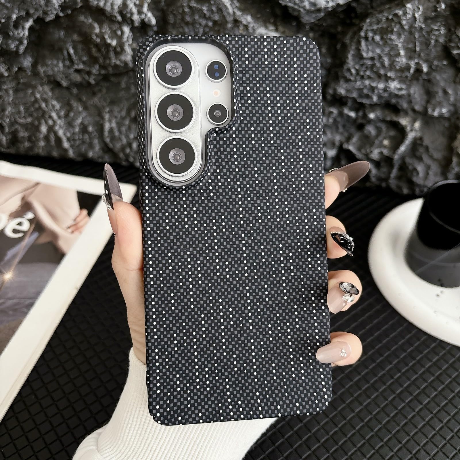 Coque rigide Samsung S26 Ultra anti-rayures motif fibre de carbone - 4