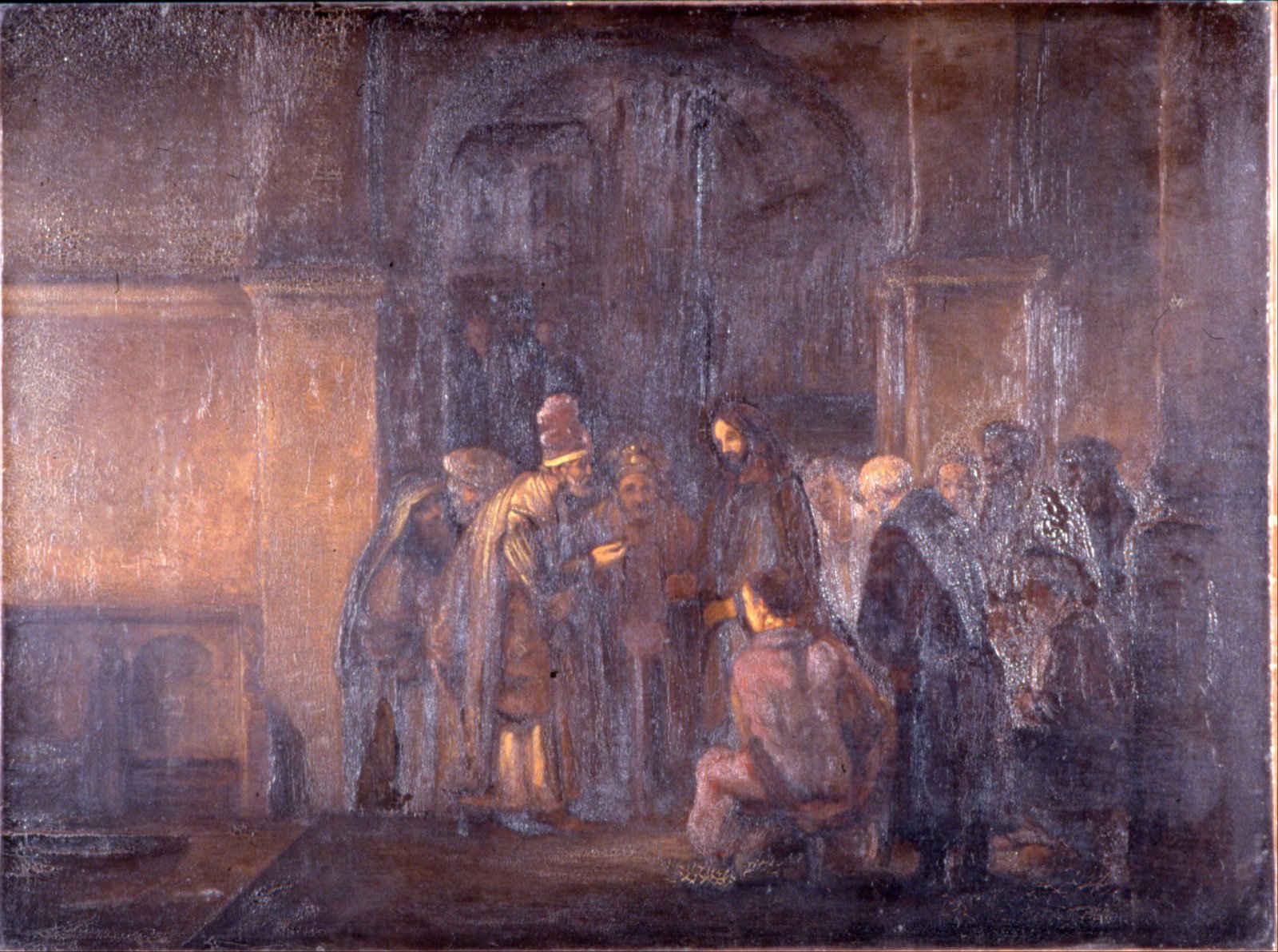 Lámina enmarcada de calidad artística The Tribute Money After Rembrandt