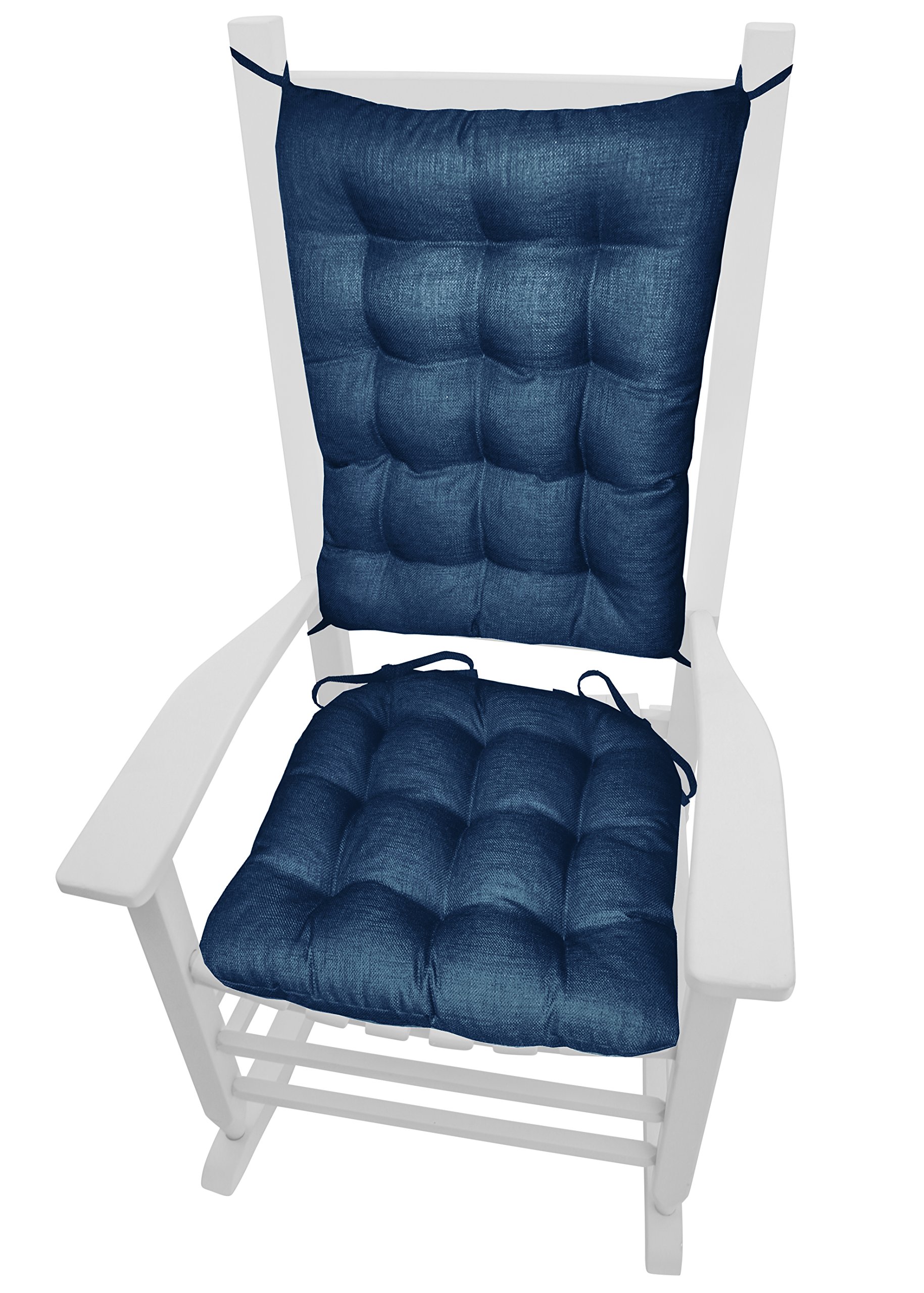 Barnett Products Porch Rocker Cushions - Rave Pacific Blue - Size Standard - Indoor/Outdoor: Fade Resistant, Mildew Resistant - Latex Foam Filled Cushion, Reversible, Machine Washable