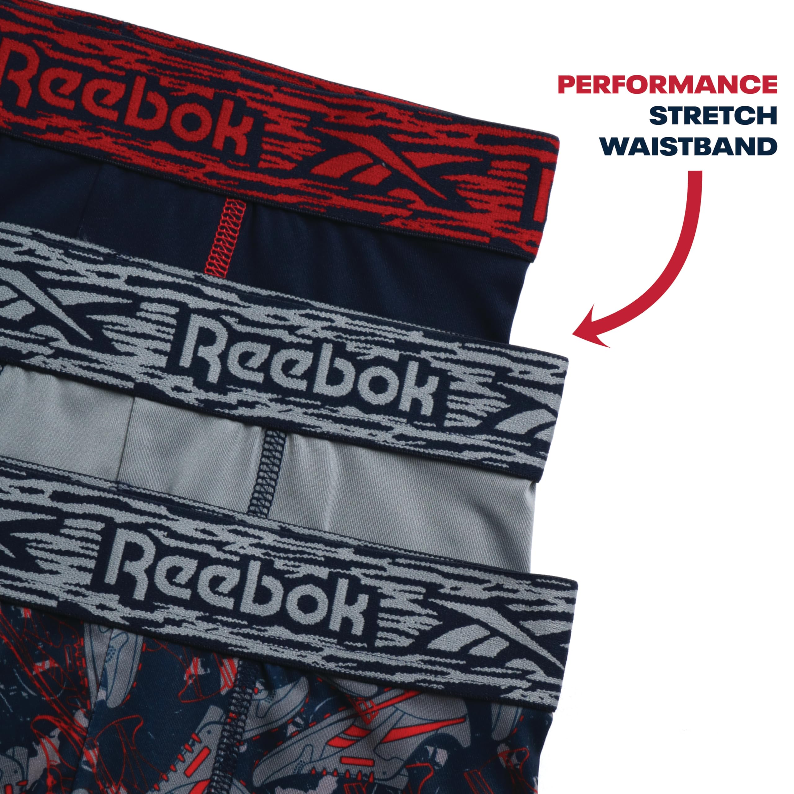 Reebok Calzoncillos Tipo bóxer de Pierna Larga para niños (Paquete de 3)