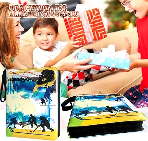 Miniatura 7 de Carpeta de tarjetas de hockey con 900 bolsillos, soporte para tarjetas coleccionables con 50 fundas extraíbles para 900 tarjetas deportivas, álbum