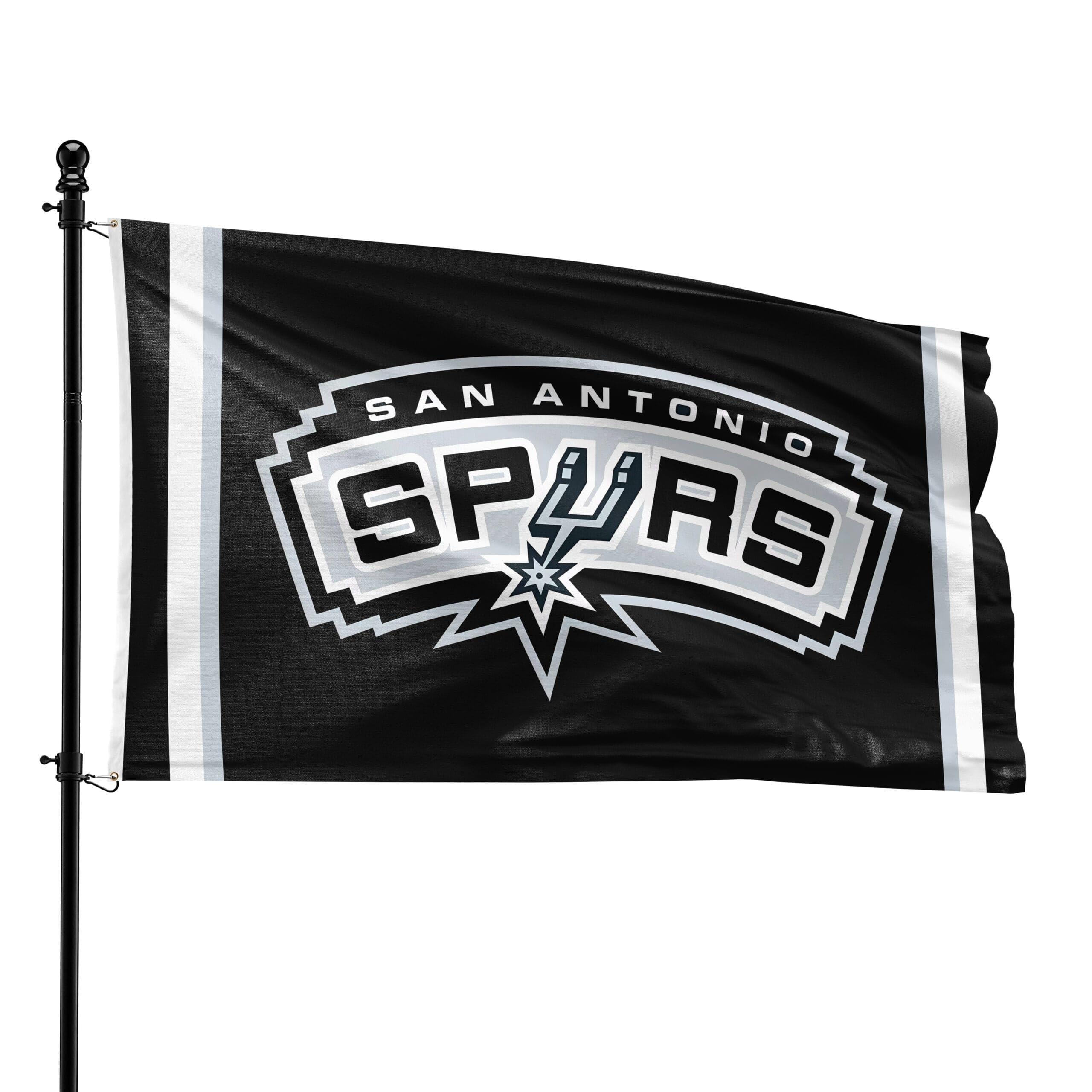 Drapeau des San Antonio Spurs - Drapeau de l'équipe de basket-ball des San Antonio Spurs - 90 x 150 cm.
