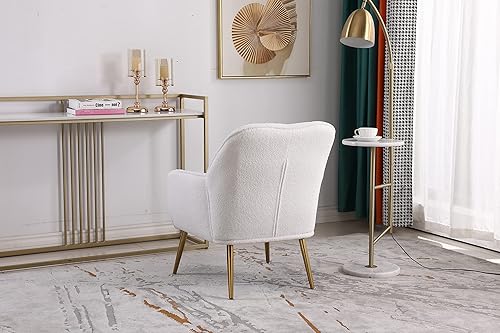 Miniatura 7 de HomVent Silla de ocio de terciopelo, moderna silla de escritorio tapizada, silla giratoria de terciopelo, taburete giratorio de altura ajustable