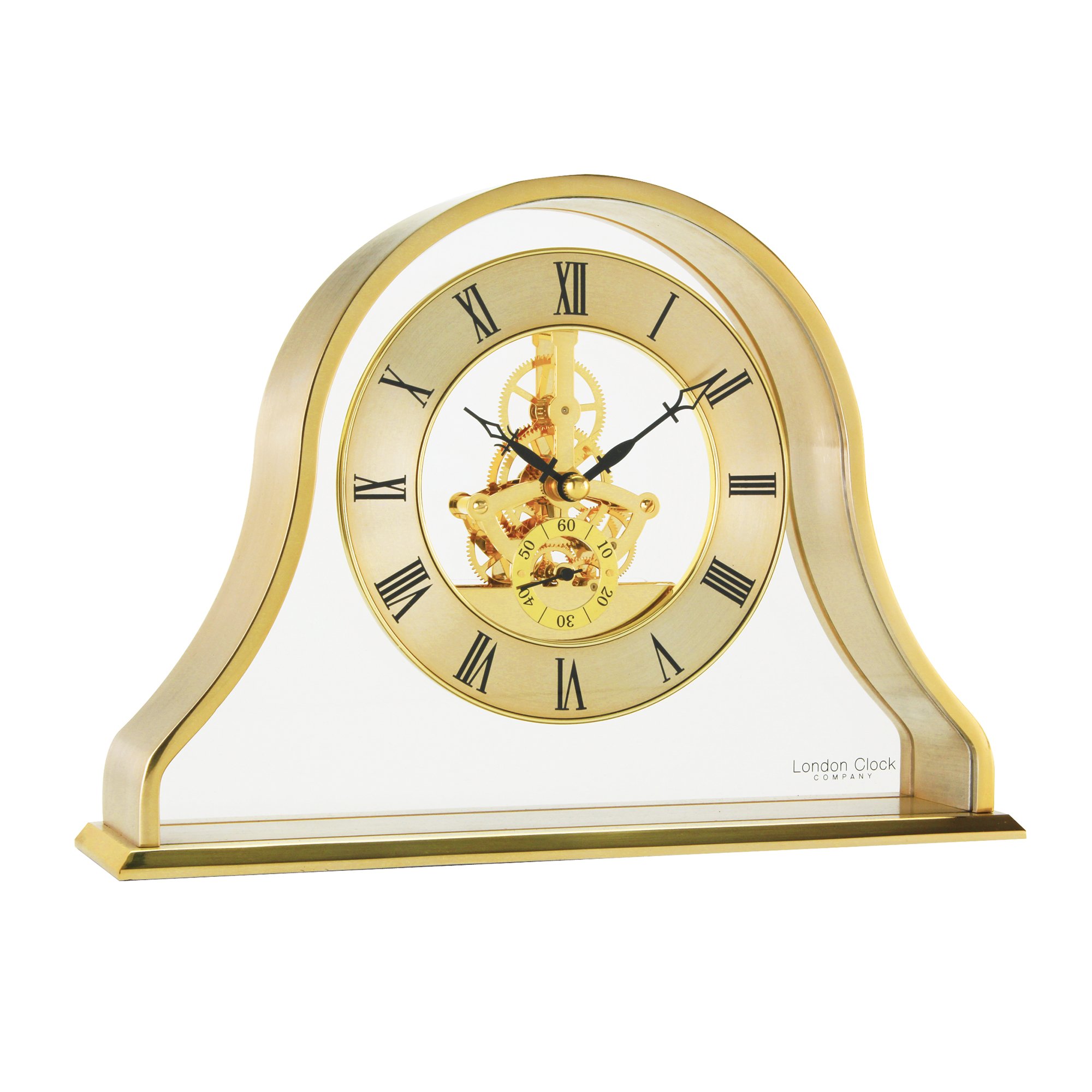 London Clock Gold 2087 Napoleon Skeleton Mantel Clock, 17.5 X 24.5 X 6Cm