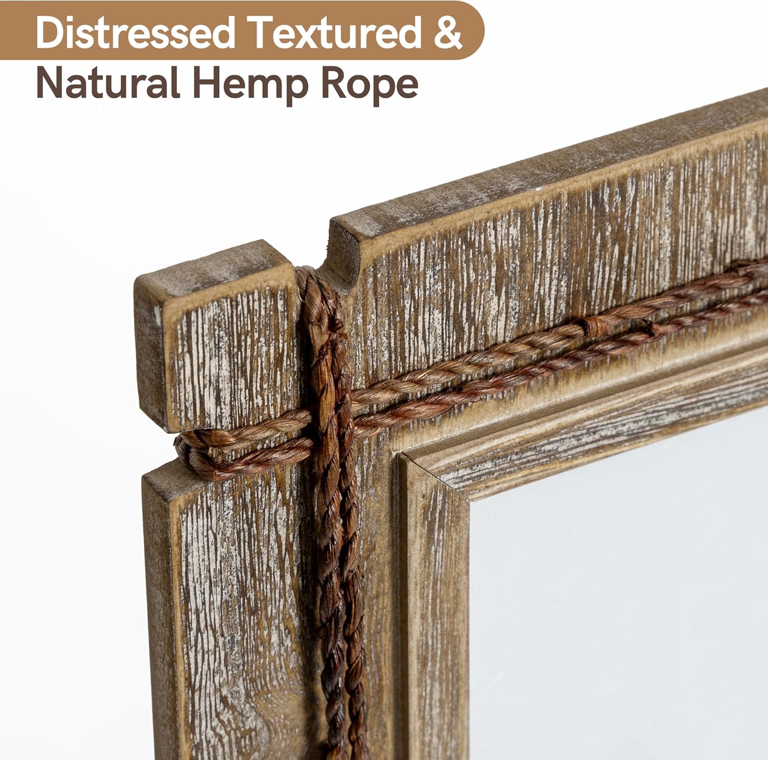 Afuly 5x7 Picture Frames Set of 2 Rustic Wood Farmhouse Distressed Western with Real Glass & Hemp Rope Unique Wall Hang Desktop Photo Display Home Decor Birthday Gifts for Mom Dad Friends