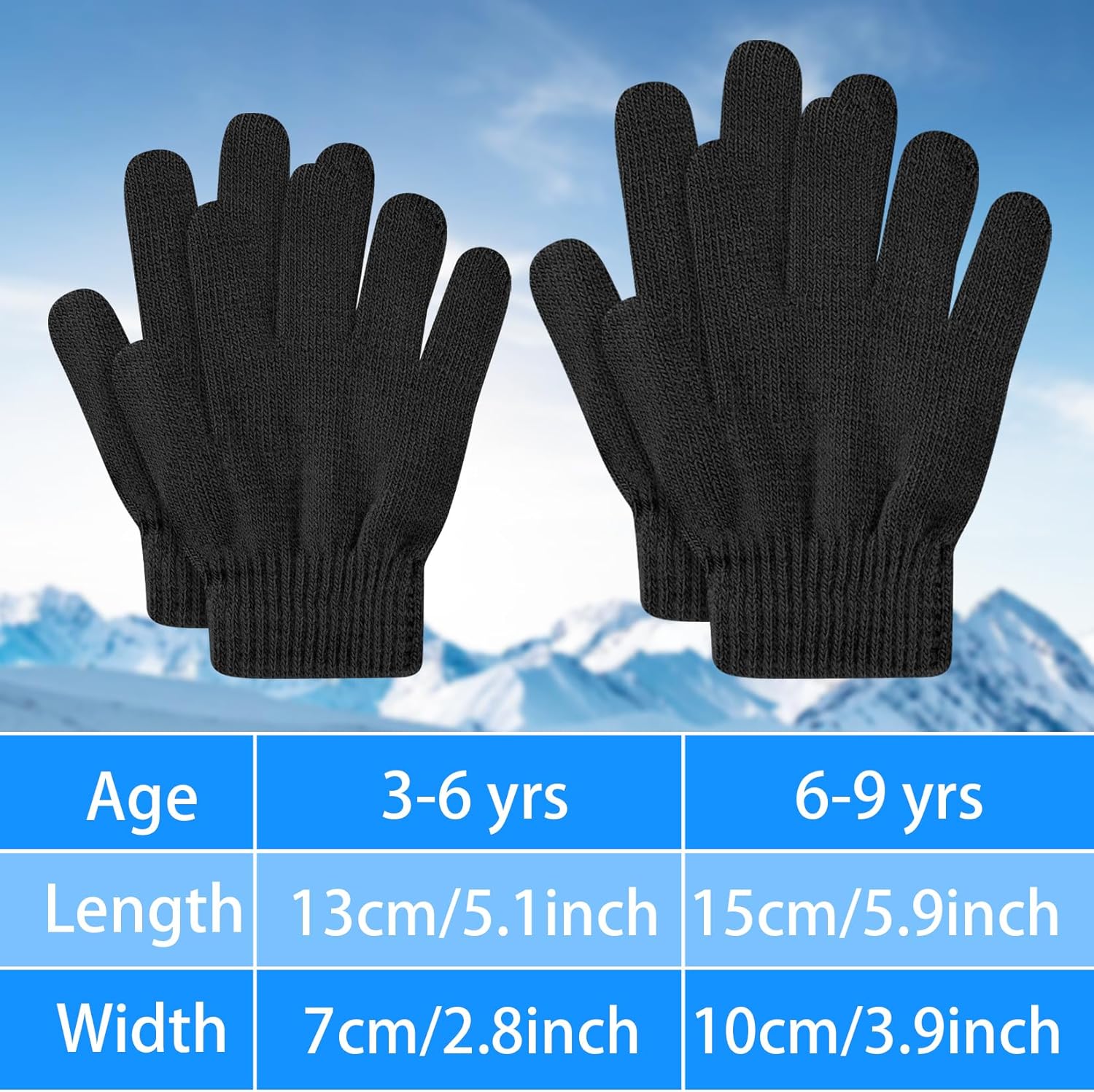 24 Pairs Kids Winter Mittens, Stretchy Warm Knitted Gloves Assorted Solid Magic Gloves for Toddler Boys and Girls - Image 2