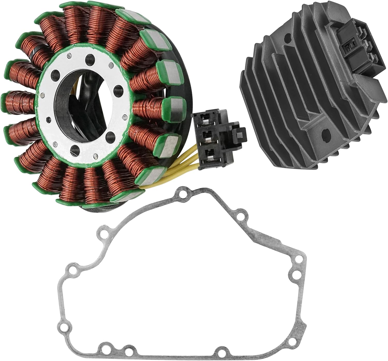 Caltric Stator Regulator Rectifier and Gasket Compatible With Kawasaki Ninja 250R EX250j 2011 2012
