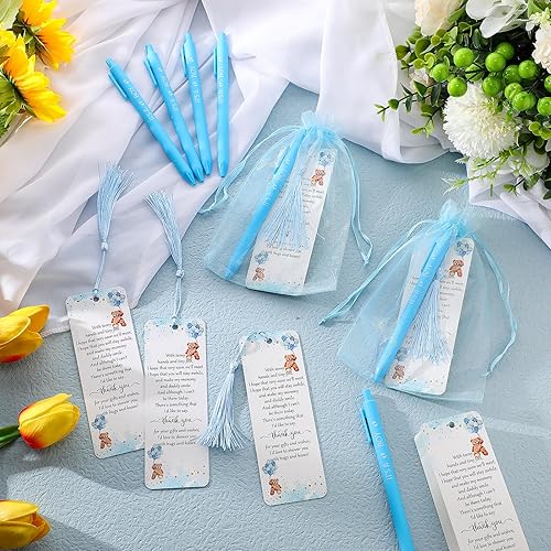 Miniatura 17 de Geyoga 50 juegos de marcadores para baby shower, 50 bolígrafos para baby shower, 50 marcadores y bolsas de organza, regalos para invitados, premios
