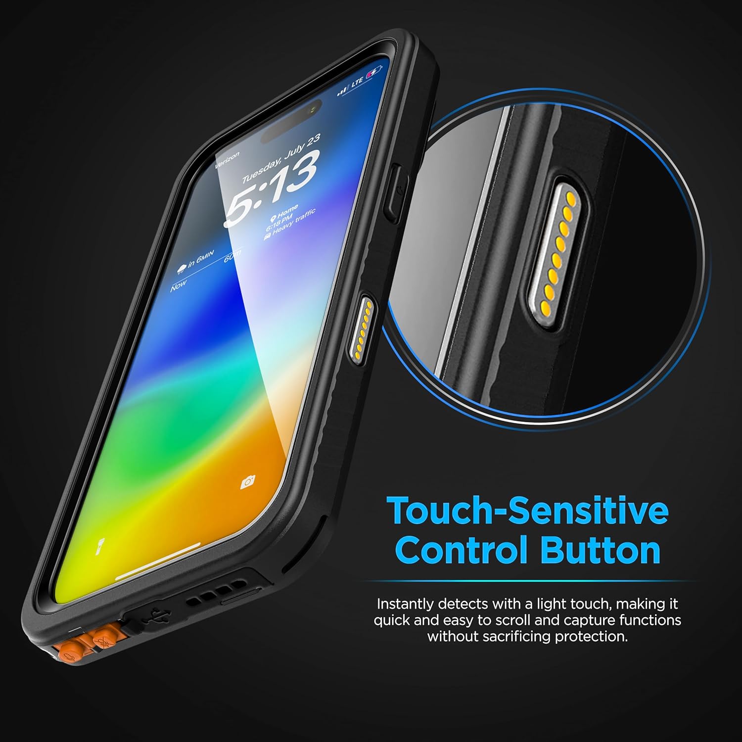 Encased Waterproof Belt Case for iPhone 16 Pro with Camera Control Button [Military Grade] IP-68 Full-Body Cover and Holster Clip, (Compatible with MagSafe)