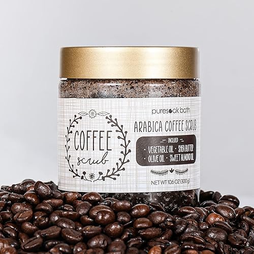 Miniatura 4 de Exfoliante corporal Puresoak Bath Arábica Coffee Scrub Spa Bath Body Scrub Set de exfoliante corporal de regalo con guantes exfoliantes para